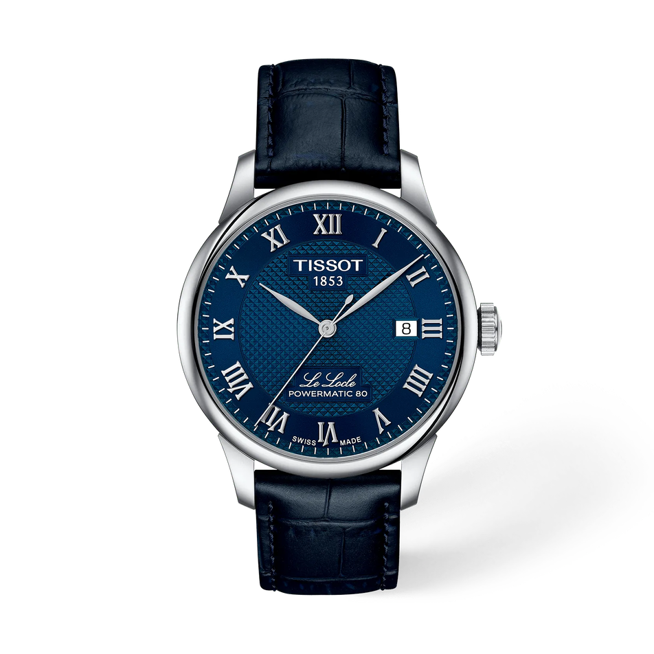 Vorderansicht der Uhr Tissot Le Locle 39mm mit Schatten