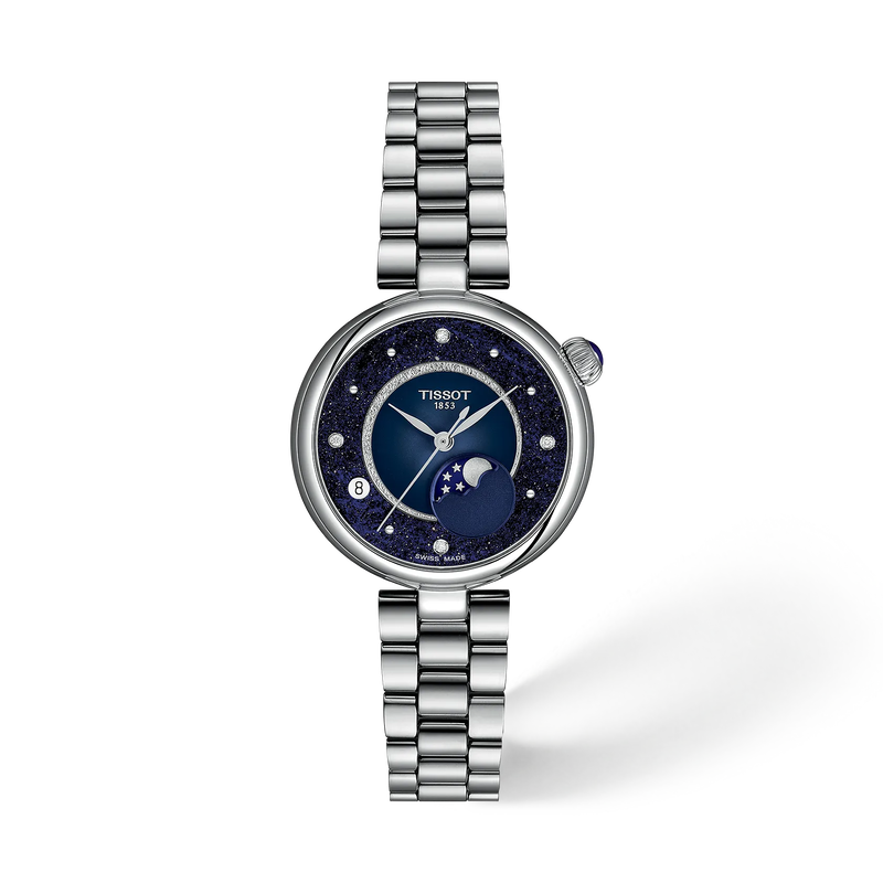 Front view of the watch Tissot D&eacute;sir 29.6mm with shadow
