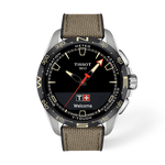 Vue de face de la montre Tissot T-Touch Connect Solar 47.5mm avec ombre