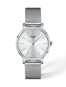 Front view of the watch Tissot Everytime 34mm with shadow