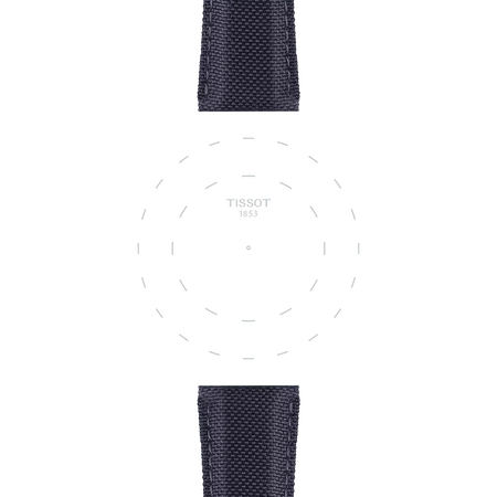 Focus on the lugs of Bracelet Officiel Tissot  Tissu Anthracite Entre-cornes 21 mm