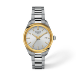 Vista frontal del reloj Tissot PR 100 34mm con sombra