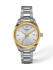 Vista frontal del reloj Tissot PR 100 34mm con sombra