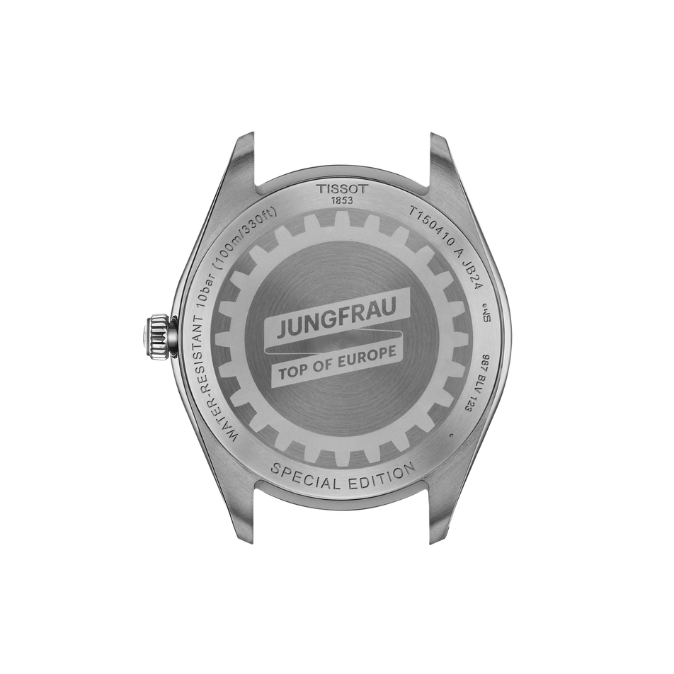 Rückansicht des Gehäuses der Uhr Tissot PR 100 Jungfraubahn 40mm