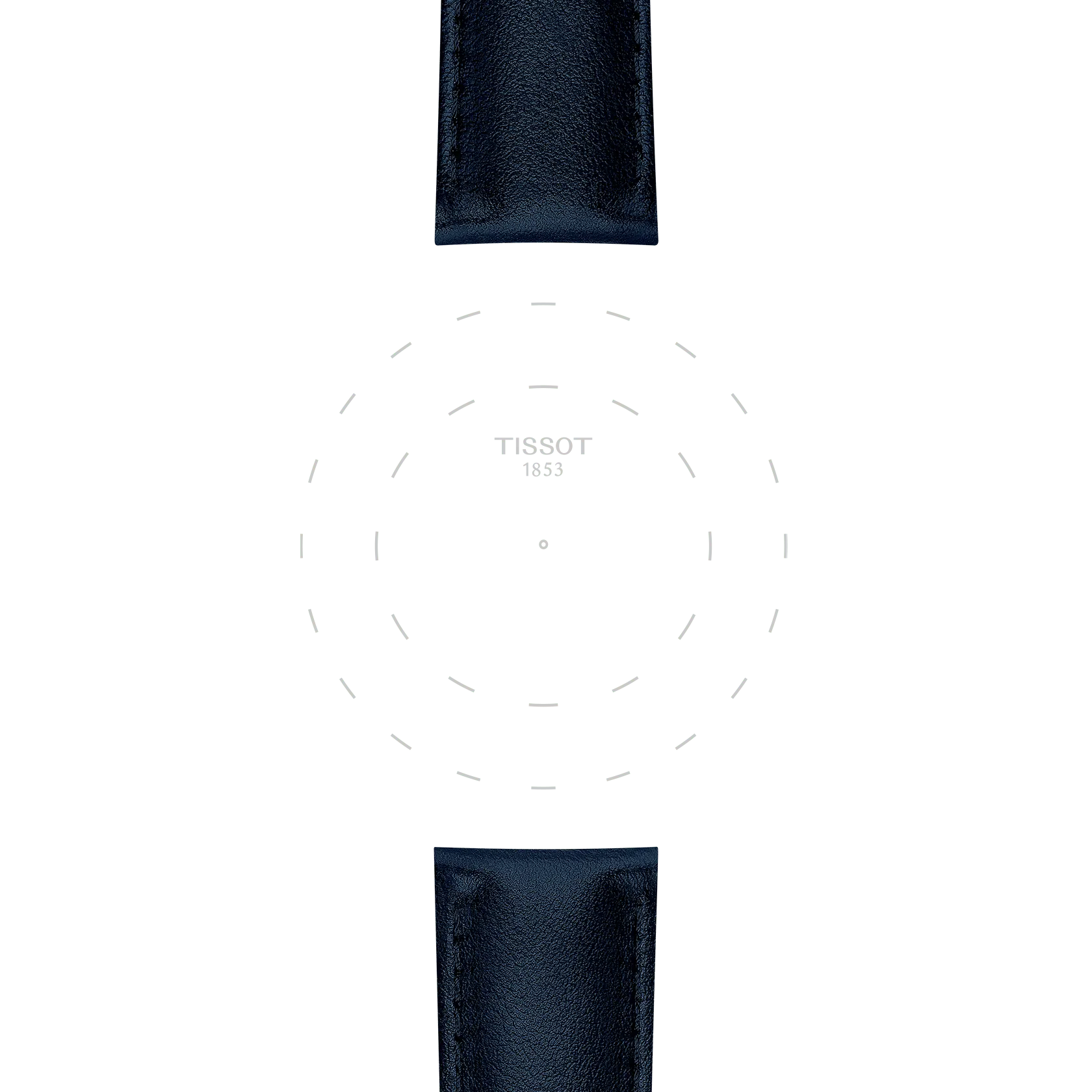 티쏘 정품 블루 합성 비건 스트랩 러그 22MM 의 러그에 초점