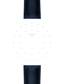 Focus on the lugs of Tissot Official Blue Synthetic Strap Lugs 22 mm