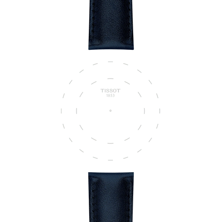 Focus on the lugs of Tissot Official Blue Synthetic Strap Lugs 22 mm