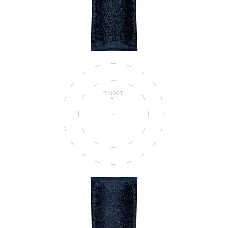 티쏘 정품 블루 합성 비건 스트랩 러그 22MM 의 러그에 초점