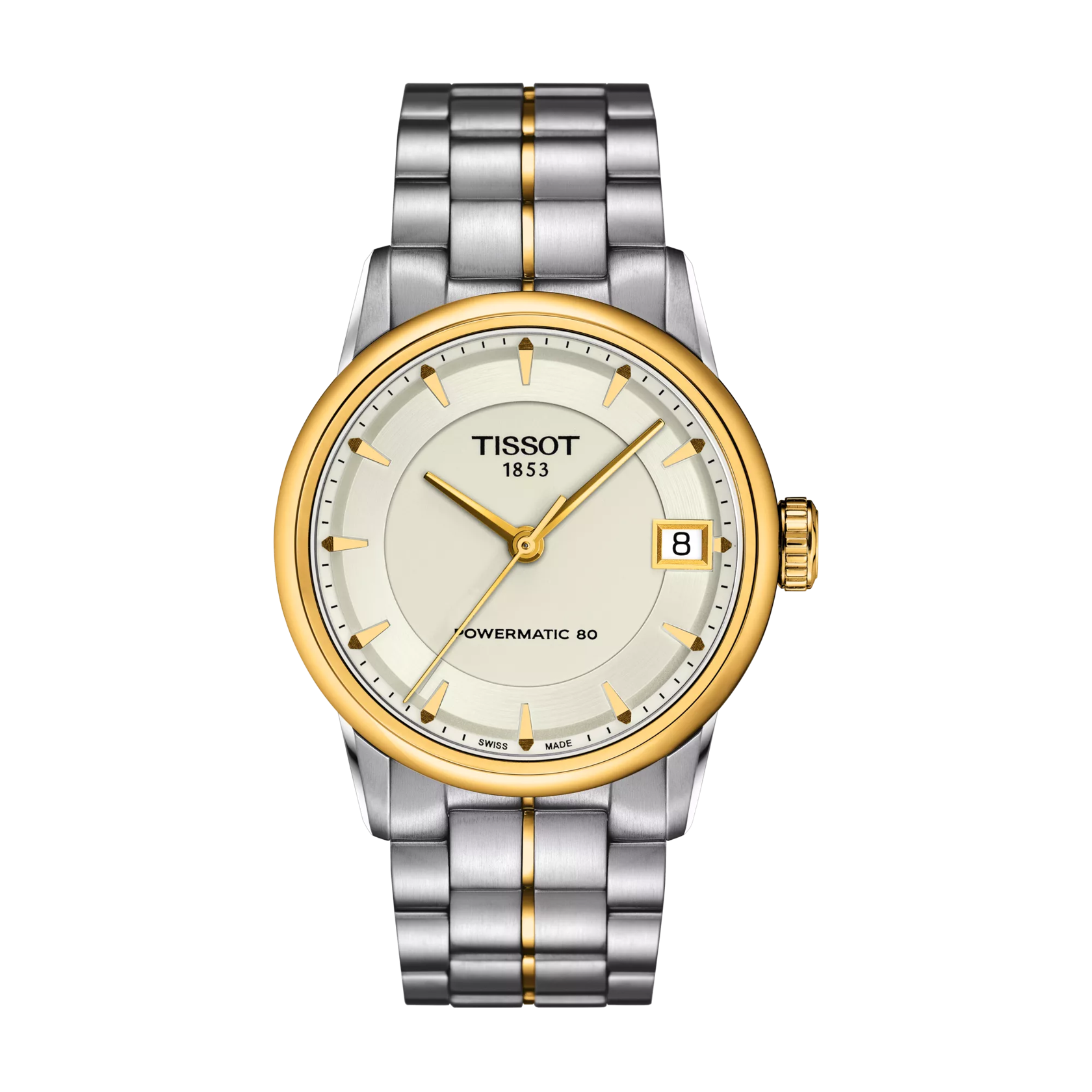 Front view of the watch Tissot Luxury Powermatic 80 Lady