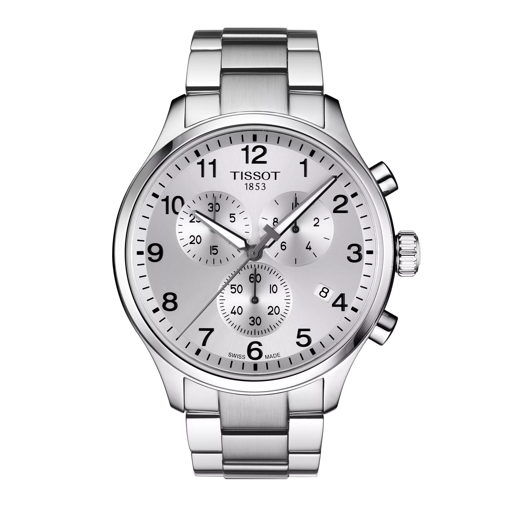 Front view of the watch Tissot Chrono XL Classic