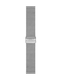 Front view of Tissot Official Steel Milanais Bracelet Lugs 22 mm