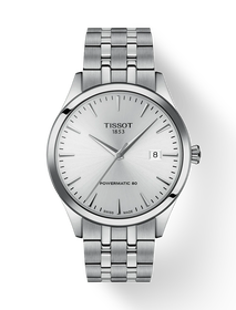 Front view of the watch Tissot Classic Dream 40mm with shadow