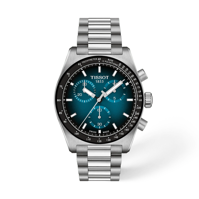 Front view of the watch Tissot PR516 40mm with shadow
