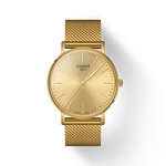 Front view of the watch Tissot Everytime 40mm with shadow