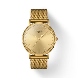 มุมมองด้านหน้าของนาฬิกา Tissot Everytime 40mm พร้อมเงา