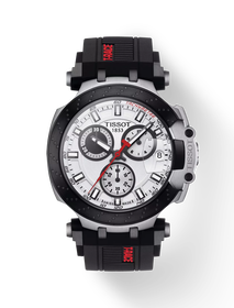 Front view of the watch Tissot T-Race Chronograph with shadow
