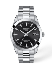 Front view of the watch Tissot Gentleman 40mm with shadow