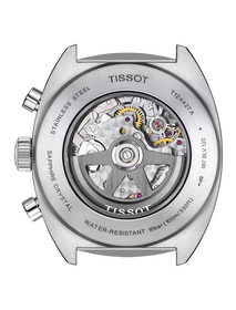 Vista posterior de la caja del reloj Tissot Heritage 1973