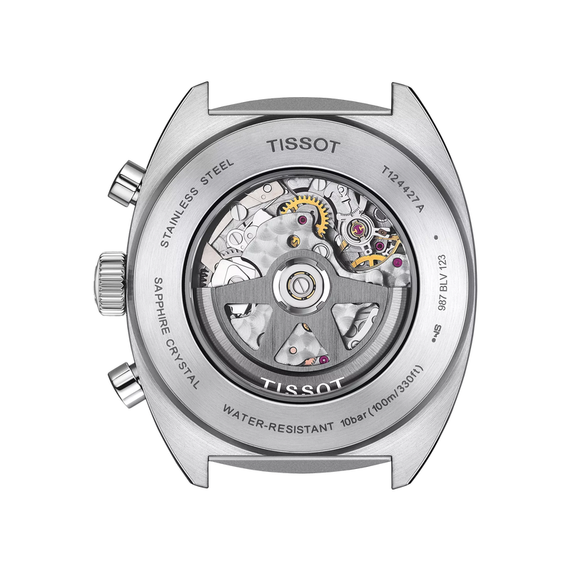 Back view of the watch case Tissot Heritage 1973