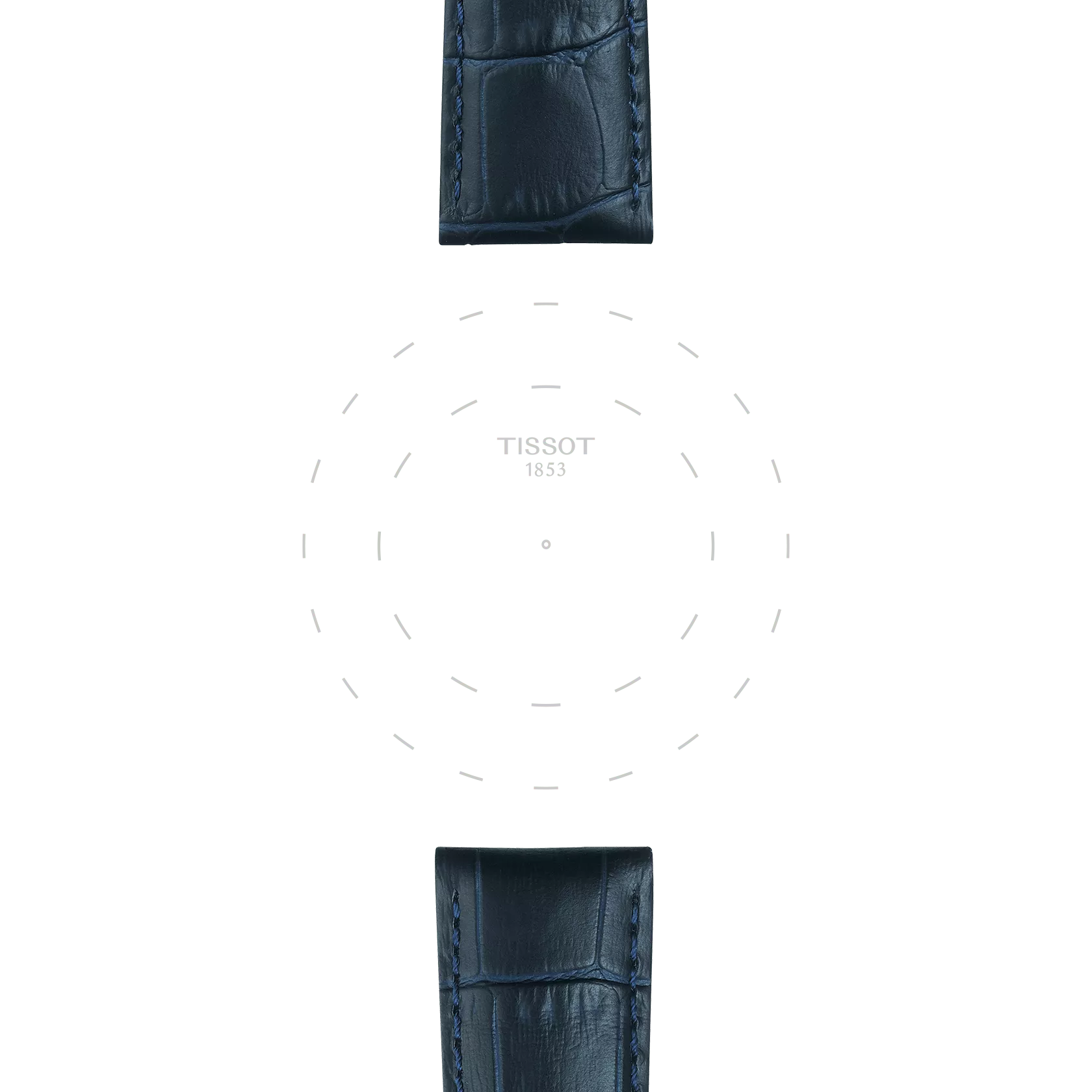 เน้นที่ขาหรือลักของนาฬิกา Tissot Official Blue Leather Strap Lugs 21 mm