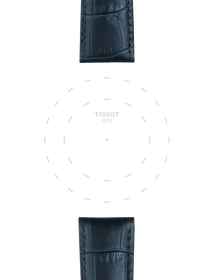 Focus on the lugs of Tissot Official Blue Leather Strap Lugs 21 mm