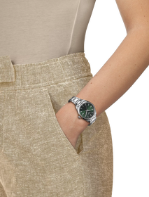 Simulation of the watch Tissot PR 100 34mm on a wrist