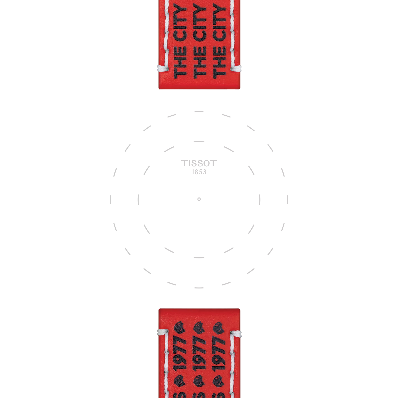 Focus sur les ergots de Bracelet Officiel Tissot Cuir Rouge Entre-cornes 22 mm