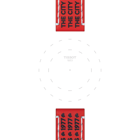 Focus on the lugs of Tissot Official Red Leather Strap Lugs 22 mm