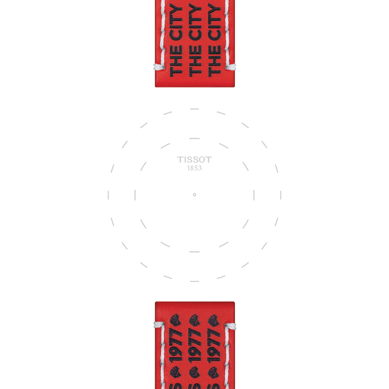 Focus sur les ergots de Bracelet Officiel Tissot Cuir Rouge Entre-cornes 22 mm