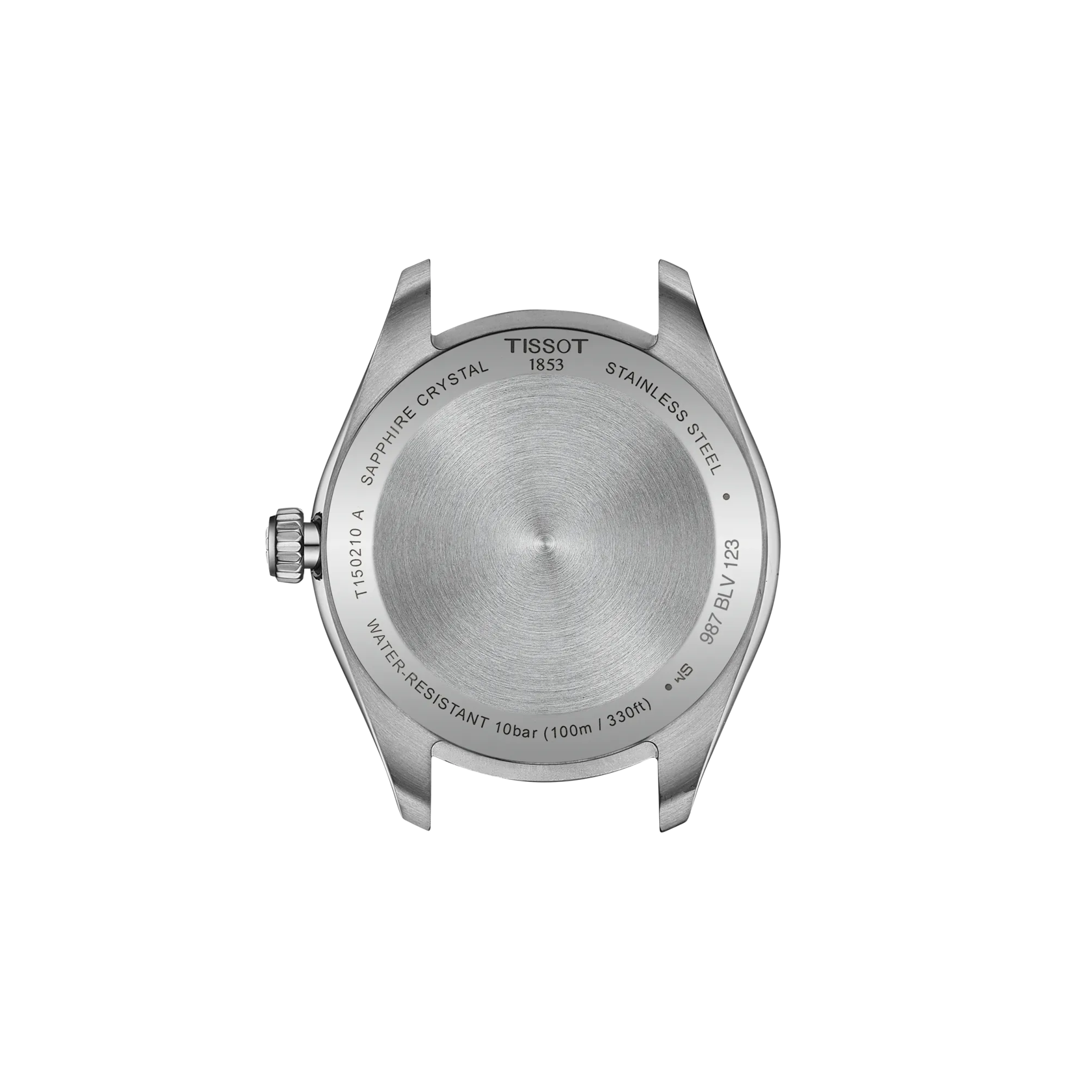 Rückansicht des Gehäuses der Uhr Tissot PR 100 34mm