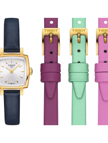 Front view of the watch Tissot Lovely Square Summer Kit with additional bracelet