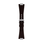 Front view of Tissot Official Brown PRX 42mm leather strap