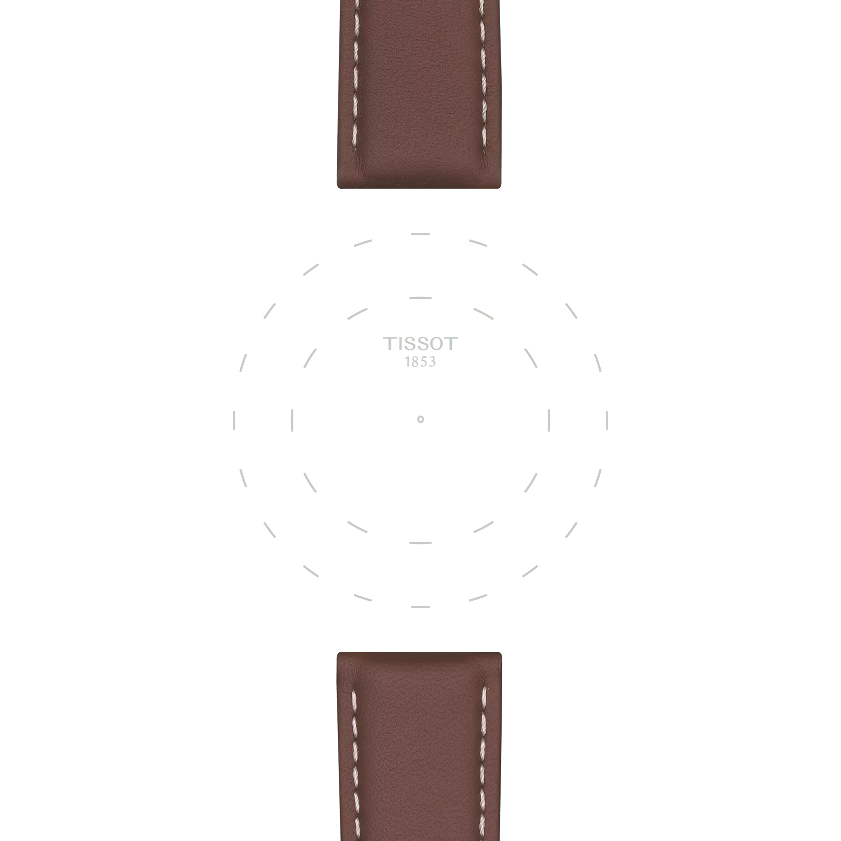 Focus sur les ergots de Bracelet officiel Tissot cuir brun entre-cornes 21 mm