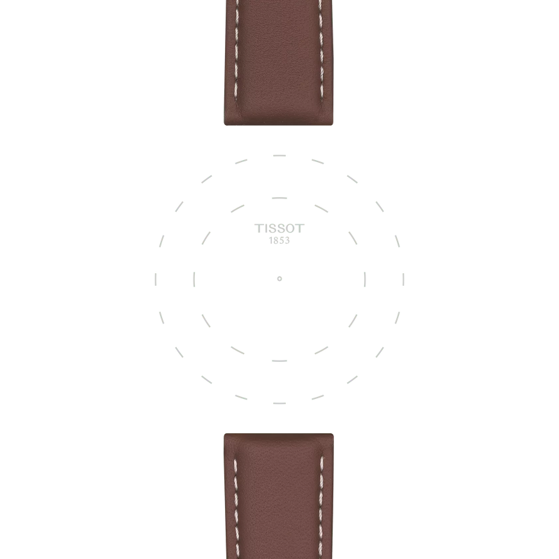 Focus sur les ergots de Bracelet officiel Tissot cuir brun entre-cornes 21 mm