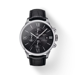 Front view of the watch Tissot Chemin des Tourelles Automatic Chronograph with shadow