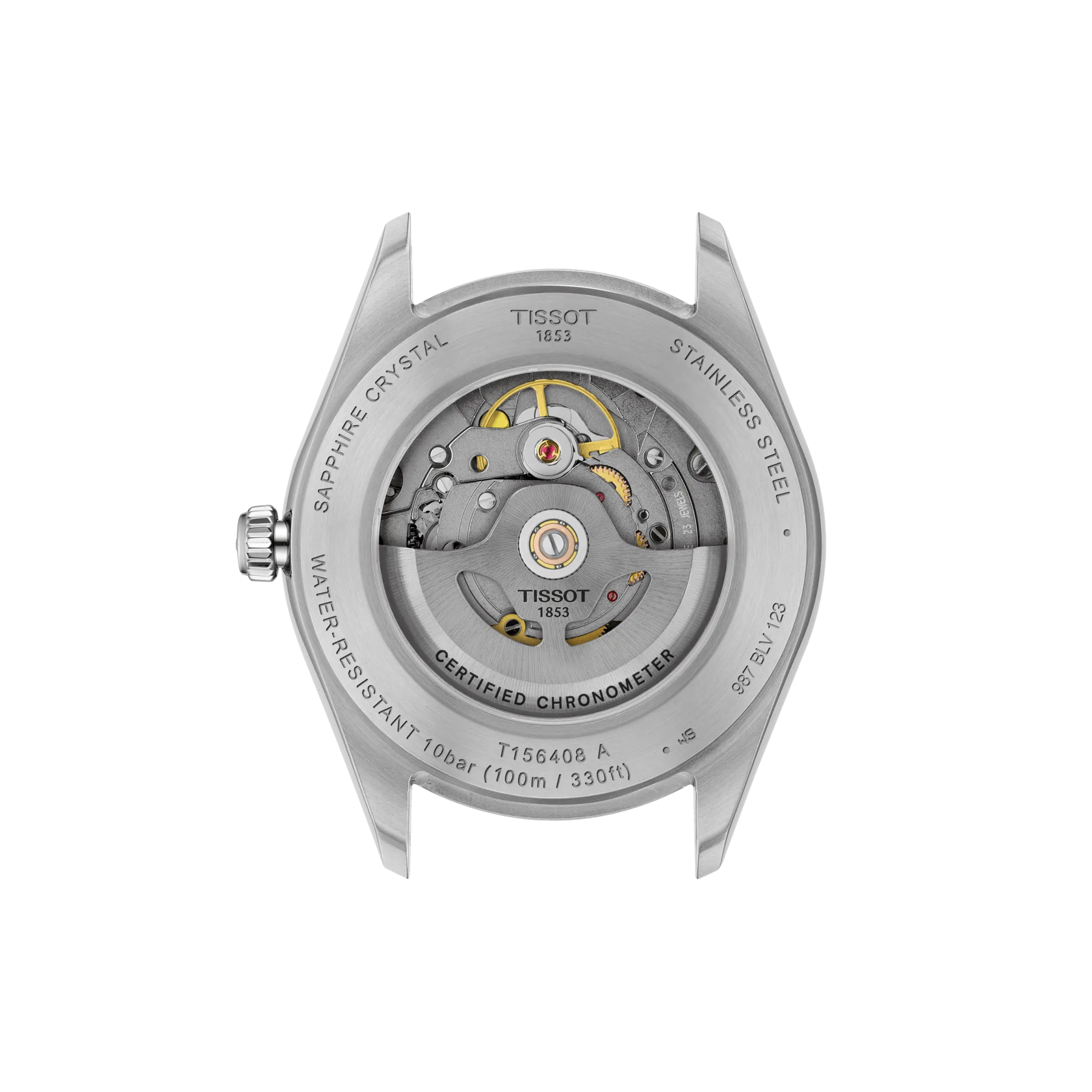 Back view of the watch case Tissot Ballade 39mm