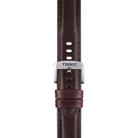 Zoom on Tissot Official Brown Leather Strap Lugs 20 mm