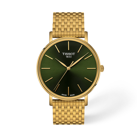 Vista frontal del reloj Tissot Everytime 40mm con sombra