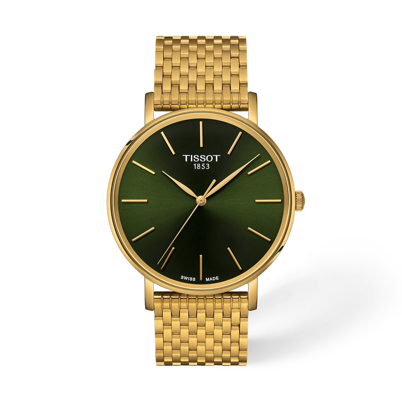 Vista frontal del reloj Tissot Everytime 40mm con sombra