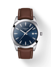 Vista frontal del reloj Tissot Gentleman con sombra