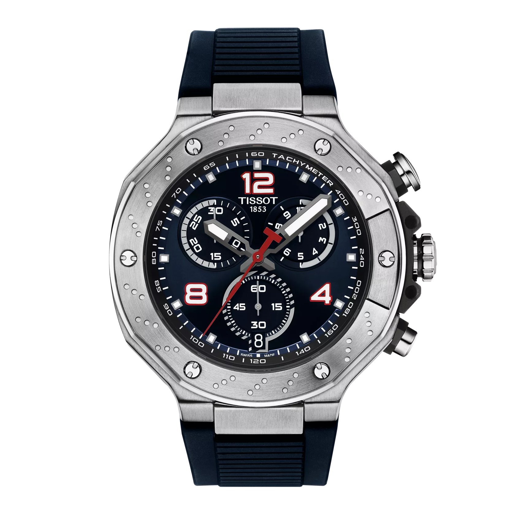 Front view of the watch Tissot T-Race MotoGP&trade; Chronograph 2024 Limited Edition