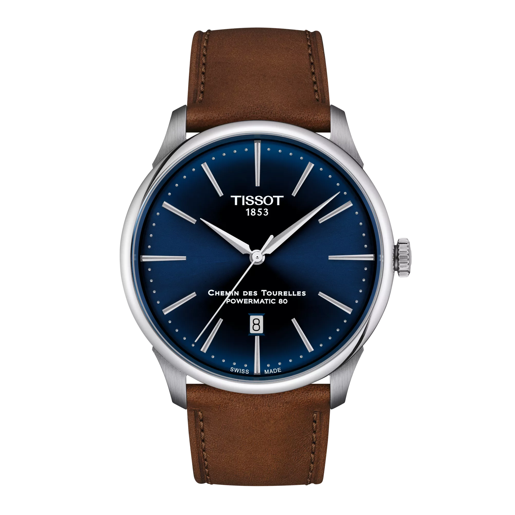 Front view of the watch Tissot Chemin des Tourelles 42mm