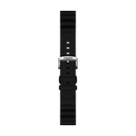 Front view of Tissot Official Black Silicone Strap Lugs 22 mm