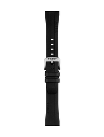 มุมมองด้านหน้าของ Tissot Official Black Rubber Strap 20 mm