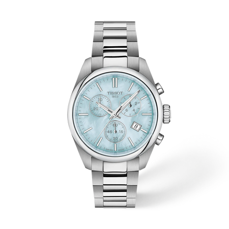 Front view of the watch Tissot PR 100 36mm with shadow