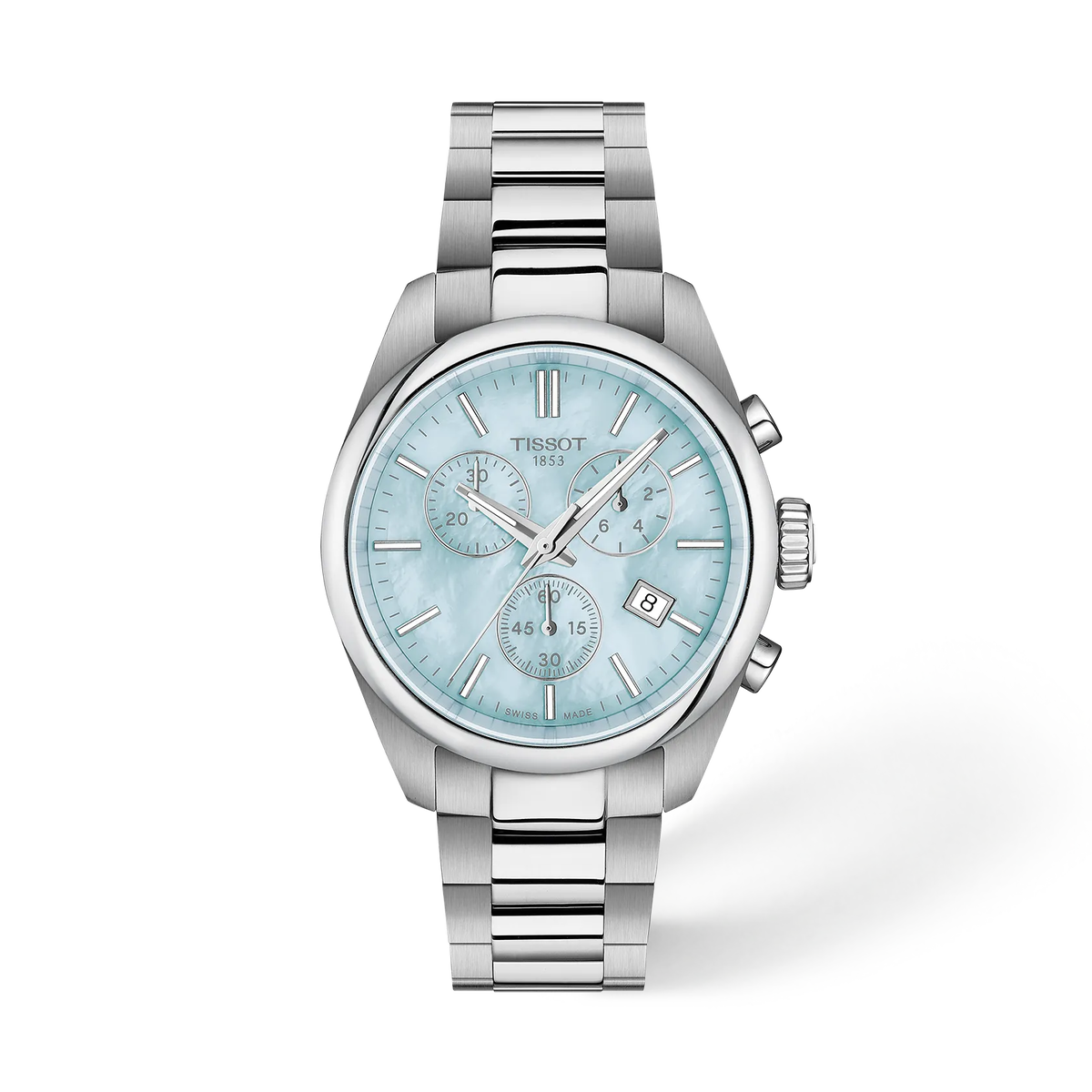Женские часы Tissot PR 100 36 мм, цвет: Синий жемчужный