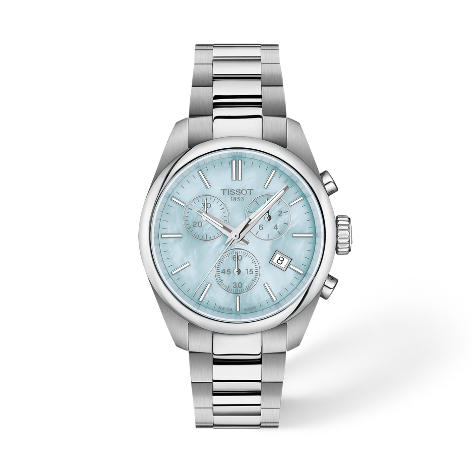 Vorderansicht der Uhr Tissot PR 100 36mm mit Schatten
