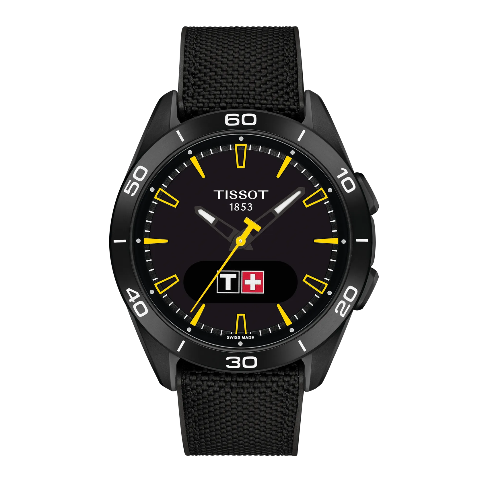 시계 전면 보기 티쏘 T-터치 커넥트 스포츠 융프라우