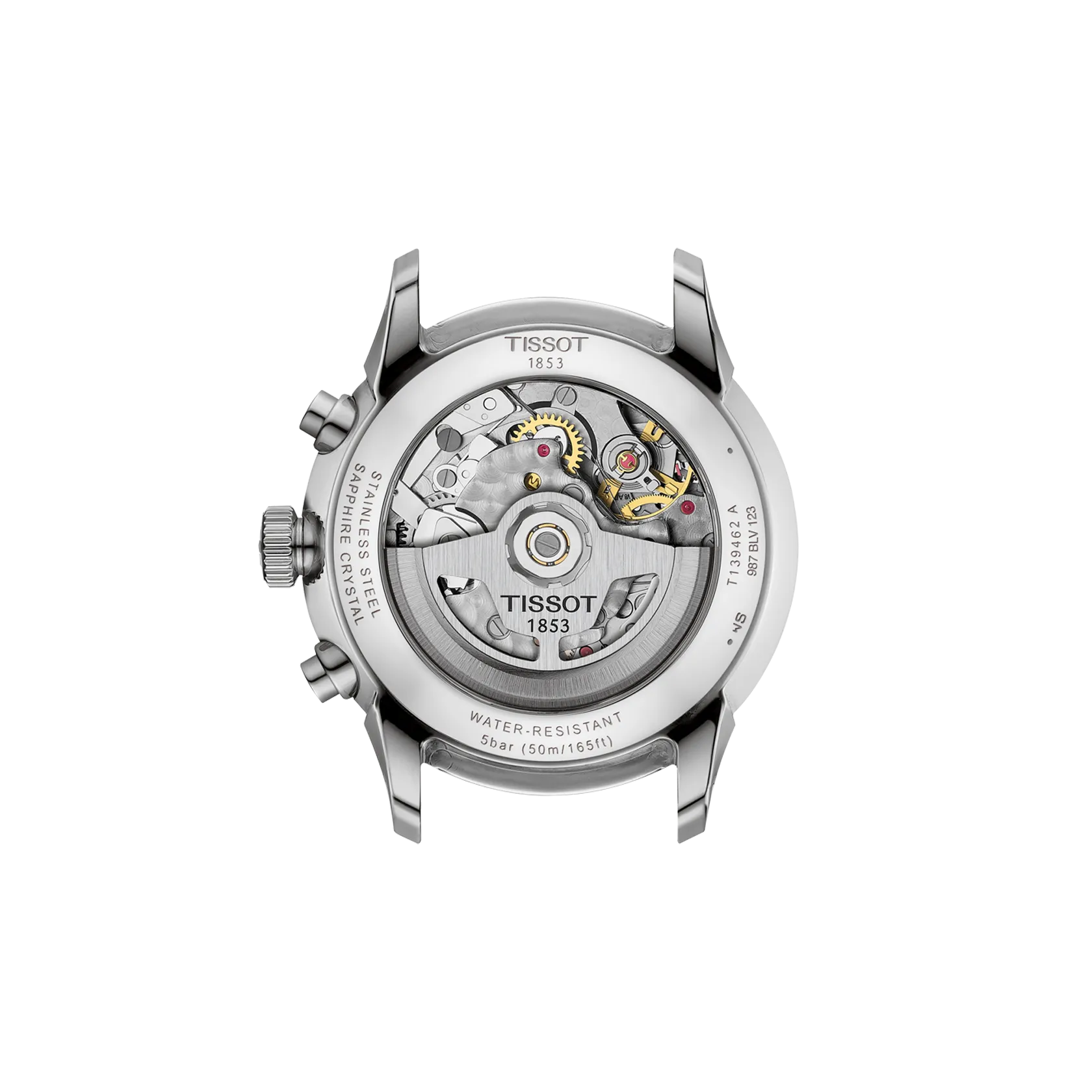 Back view of the watch case Tissot Chemin Des Tourelles 42mm