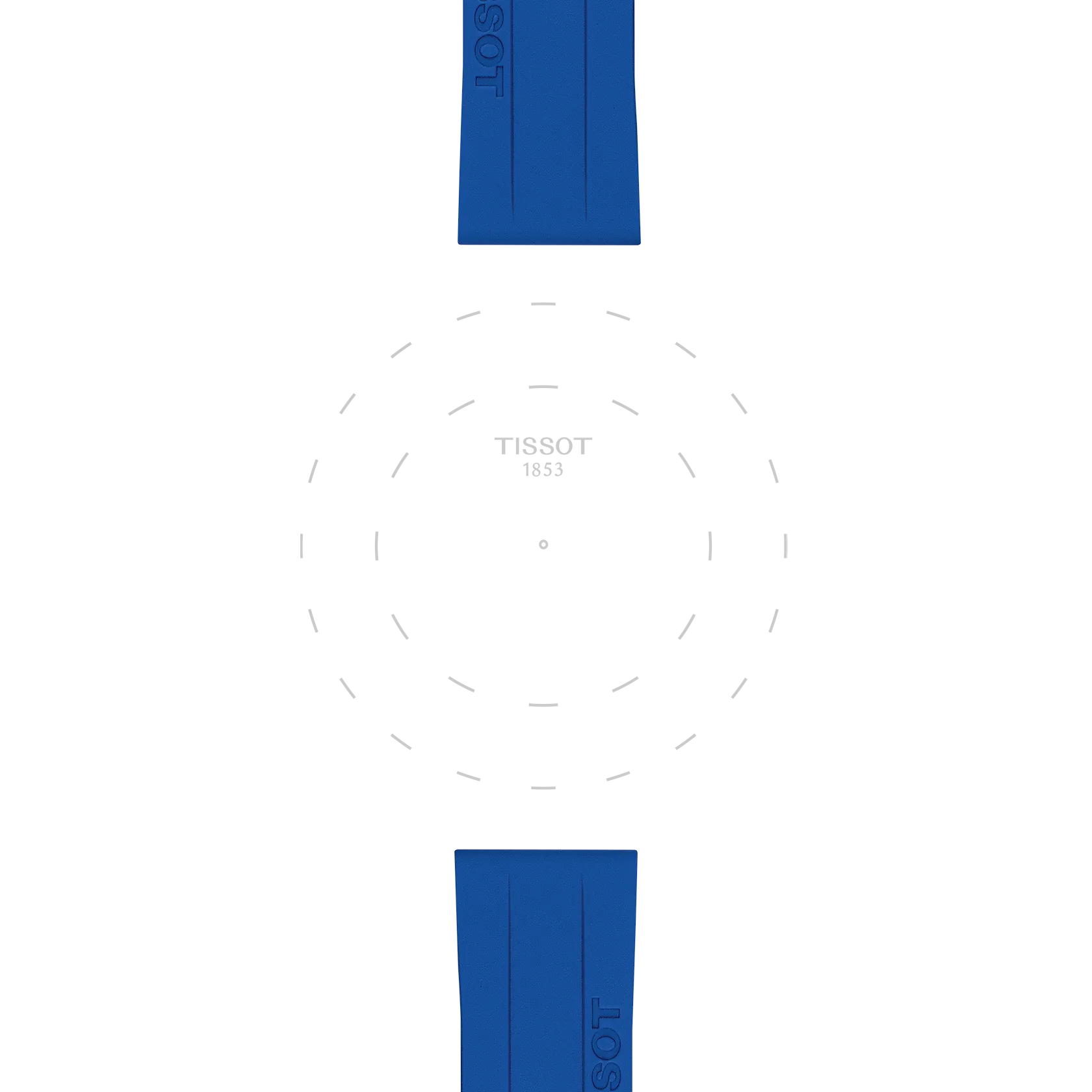 Focus sur les ergots de Bracelet Officiel Tissot Silicone Bleu Entre-cornes 22 mm